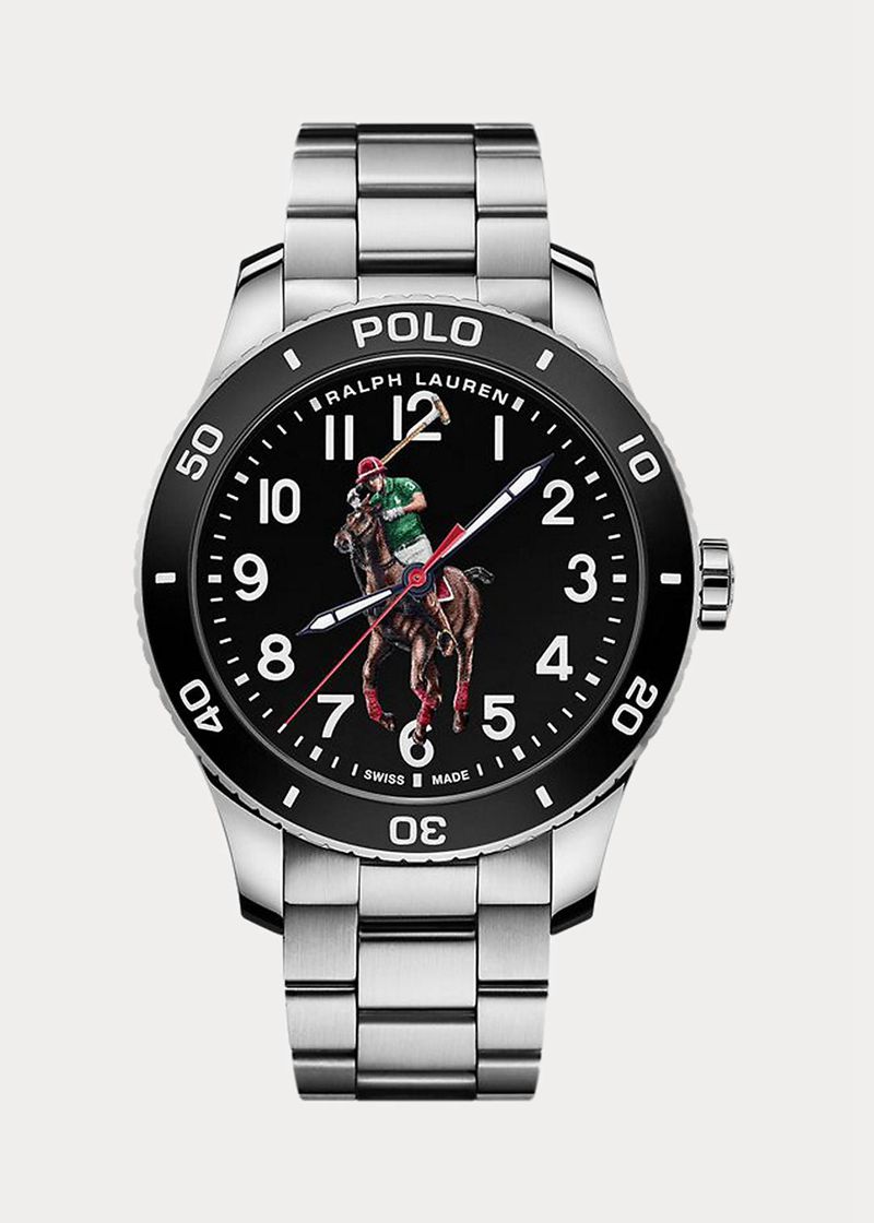 Relojes Polo Ralph Lauren Mujer Polo Watch Black Dial Steel Bracelet Chile Negras XUZSD-1594